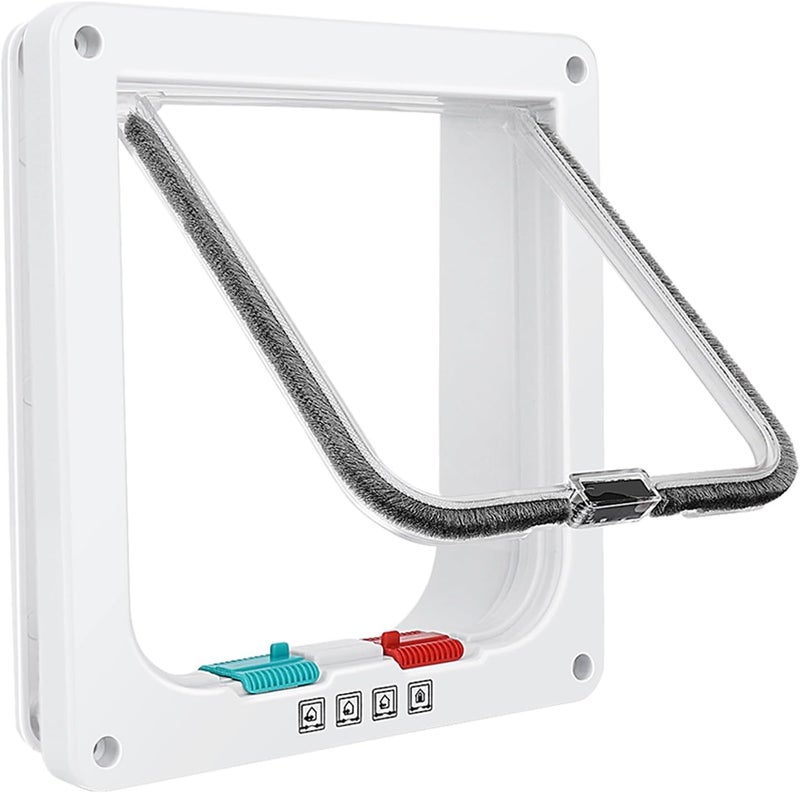 Lessmon Cat Door for Windows, Pet Doors and Sliding Door, Safety Pet Door with 4 Way Lock, Weatherproof Cat Flap for Thin Door and Wall(Large, 9.8 * 9.3 * 0.78in) - Image 1